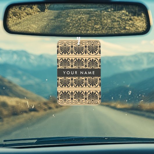 Griechisch Fret Arabesque Brown, Ihr Name, persona Autolufterfrischer