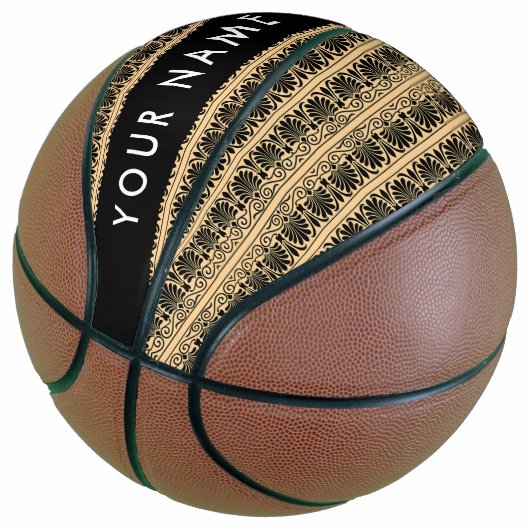 Griechisch Fret Arabesque Brown, Ihr Name, persona Basketball (angewinkelt)