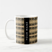 Griechisch Fret Arabesque Brown, Ihr Name, persona Kaffeetasse (Links)