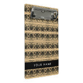 Griechisch Fret Arabesque Brown, Ihr Name, persona Mini Klemmbrett (Schrägansicht)