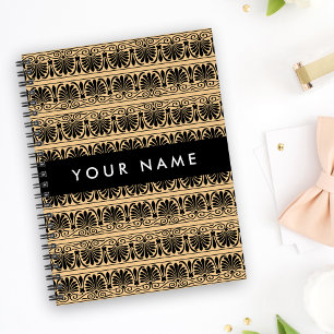 Griechisch Fret Arabesque Brown, Ihr Name, persona Notizblock