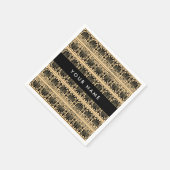 Griechisch Fret Arabesque Brown, Ihr Name, persona Serviette (Ecke)