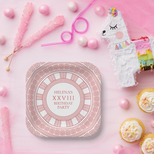 Griechisch-Goddess-Party-Teller in Rosa Pappteller (Party)