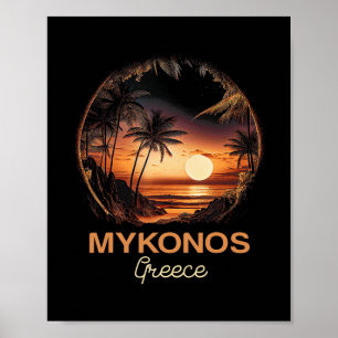 Griechisch Griechenland Strand Urlaub Ferien Mykon Poster