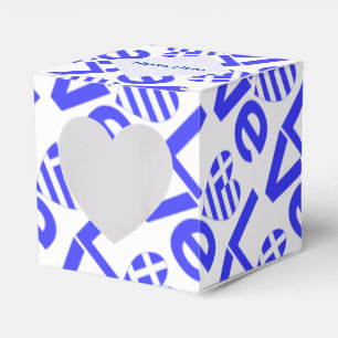 Griechisch Heart Blue LIEBE Tiled Personalisiert Geschenkschachtel