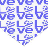 Griechisch Heart Blue LIEBE Tiled Personalisiert Kurzer Tischläufer (Ecke)