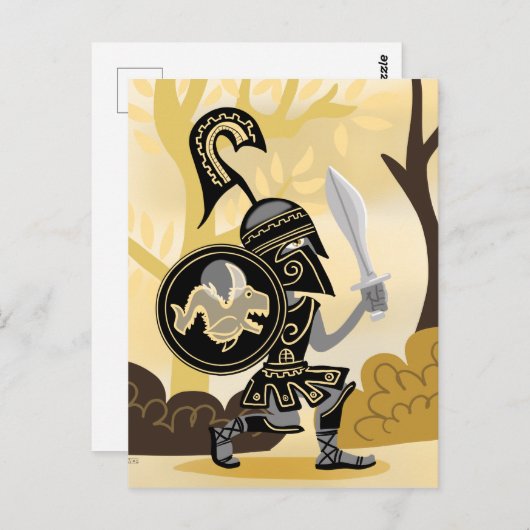 Griechisch Hoplite Postkarte (Vorne/Hinten)