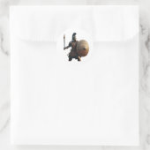 Griechisch Hoplite Runder Aufkleber (Tasche)