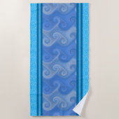 Griechisch Inspiriert Ocean Waves Beach Handtuch (Vorderseite)