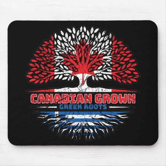 Griechisch-kanadische Tree-Roots-Flagge Mousepad (Vorne)
