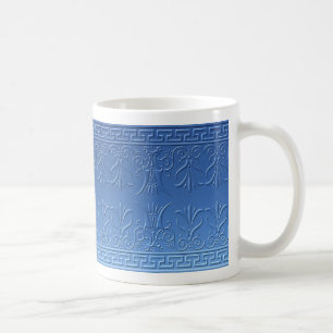 Griechisch Kay und Lotus Blume blau auf blau Kaffeetasse