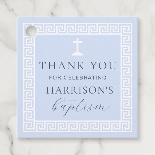 Griechisch Key Blue Baptisse Vielen Dank Geschenkanhänger (Vorderseite)