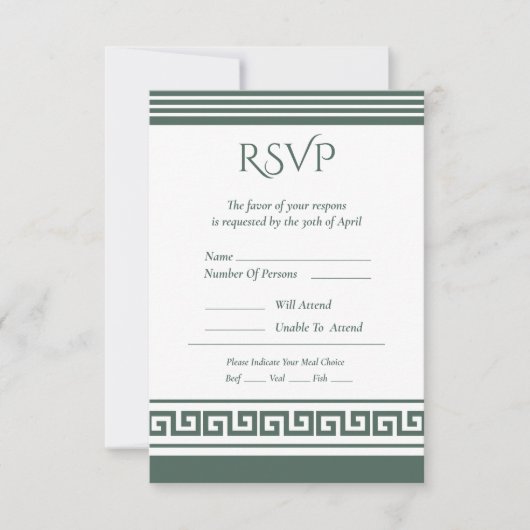 Griechisch Key RSVP Card (Vorderseite)