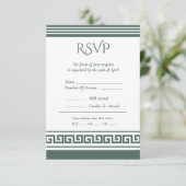 Griechisch Key RSVP Card Karte (Stehend Vorderseite)