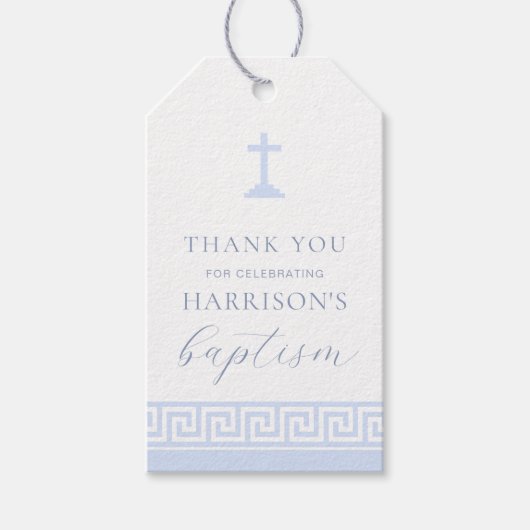 Griechisch Key White Blue Taufe Vielen Dank Geschenkanhänger (Vorderseite)