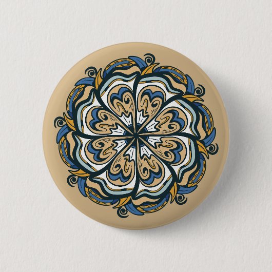 Griechisch Mandala: Kühne und dekorative Schaltflä Button (Vorderseite)