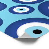 Griechisch Mataki - Matiasma Evil Eye Muster #2 Poster (Ecke)