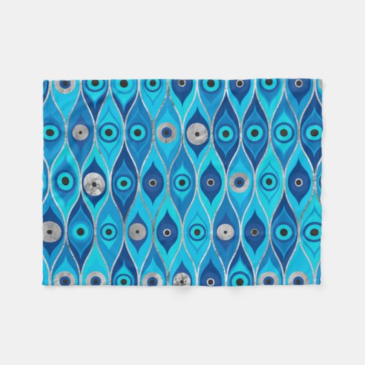 Griechisch Mataki - Matiasma Evil Eye Muster Fleecedecke (Vorderseite (Horizontal))