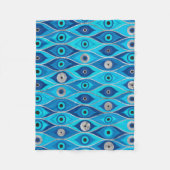 Griechisch Mataki - Matiasma Evil Eye Muster Fleecedecke (Vorderseite)