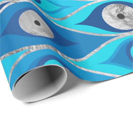 Griechisch Mataki - Matiasma Evil Eye Muster Geschenkpapier (Rolleneckpunkt)