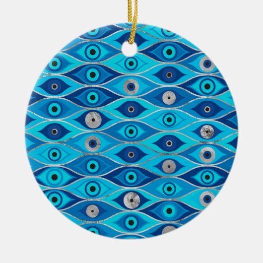 Griechisch Mataki - Matiasma Evil Eye Muster Keramik Ornament (Vorne)