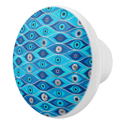 Griechisch Mataki - Matiasma Evil Eye Muster Keramikknauf (Rechts)