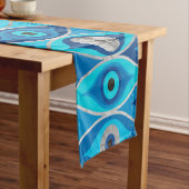 Griechisch Mataki - Matiasma Evil Eye Muster Kurzer Tischläufer (Beispiel)