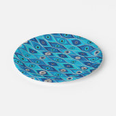 Griechisch Mataki - Matiasma Evil Eye Muster Pappteller (Schrägansicht)