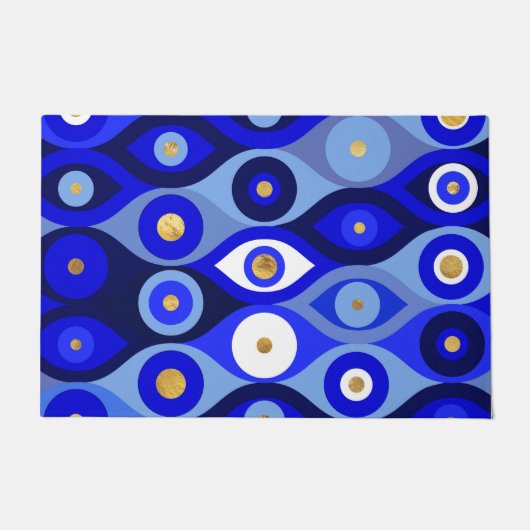 Griechisch Mati Mataki - Matiasma Evil Eye Blues Fußmatte (Vorderseite)