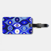 Griechisch Mati Mataki - Matiasma Evil Eye Blues Gepäckanhänger (Rückseite horizontal)