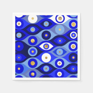 Griechisch Mati Mataki - Matiasma Evil Eye Blues Serviette