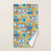 Griechisch Mati Mataki - Matiasma Evil Eye-Muster Badhandtuch Set (Handtuch)