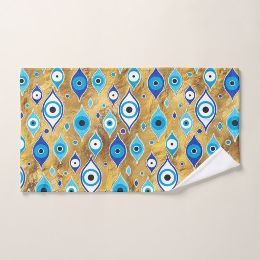 Griechisch Mati Mataki - Matiasma Evil Eye-Muster Badhandtuch Set (Handtuch)
