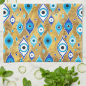 Griechisch Mati Mataki - Matiasma Evil Eye-Muster Geschirrtuch (Gefaltet)