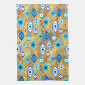 Griechisch Mati Mataki - Matiasma Evil Eye-Muster Geschirrtuch (Vertikal)