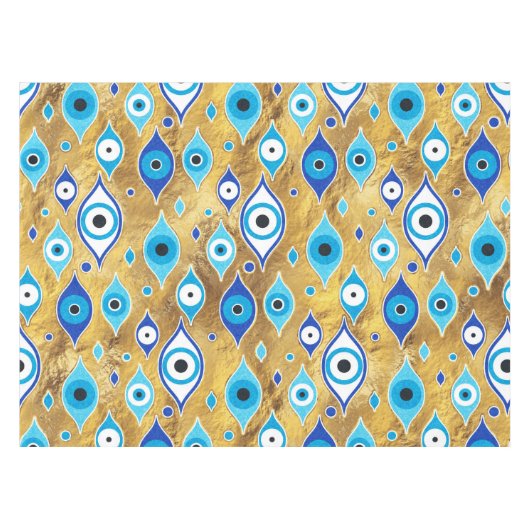 Griechisch Mati Mataki - Matiasma Evil Eye-Muster Tischdecke (Vorderseite (Horizontal))
