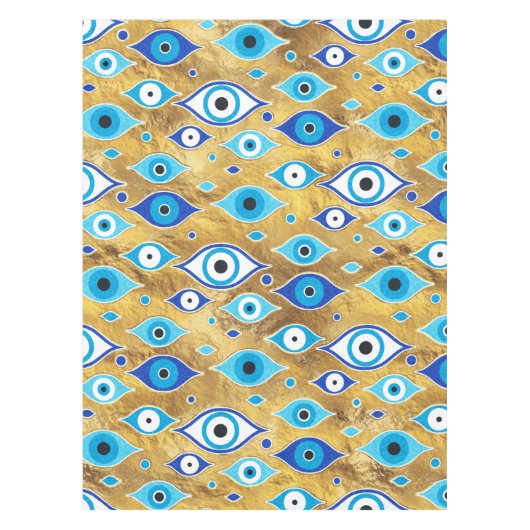 Griechisch Mati Mataki - Matiasma Evil Eye-Muster Tischdecke (Vorderseite)