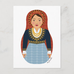 Griechisch Matryoshka Postcard Postkarte