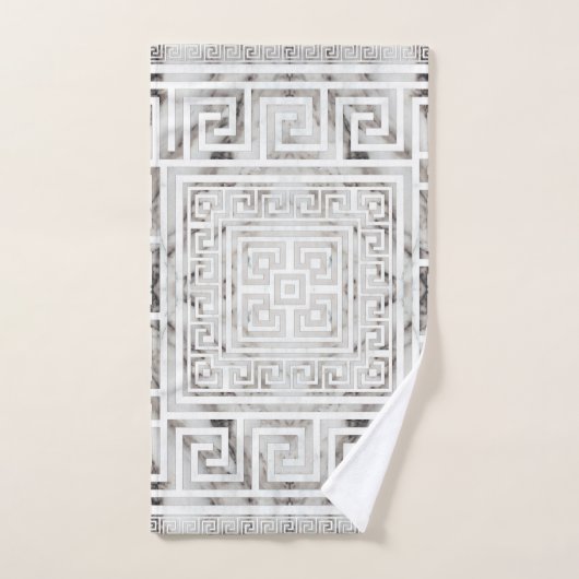 Griechisch Meander - griechisch-bedeutsame weiße M Badhandtuch Set (Handtuch)