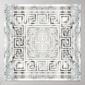 Griechisch Meander - griechisch-bedeutsame weiße M Poster (Vorne)