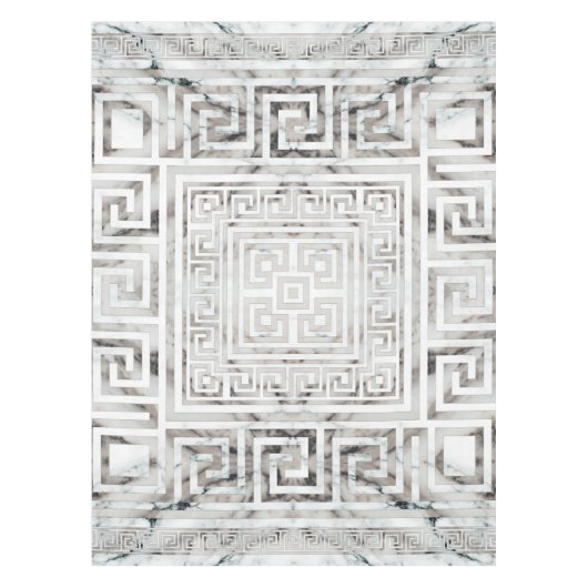 Griechisch Meander - griechisch-bedeutsame weiße M Tischdecke (Vorderseite)