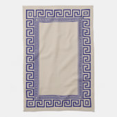 Griechisch Meander - griechischer Schlüssel - Blau Geschirrtuch (Vertikal)