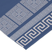 Griechisch Meander - griechischer Schlüssel - Blau Großer Tischläufer (Ecke)