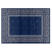 Griechisch Meander - griechischer Schlüssel - Blau Schneidebrett (Vorderseite)