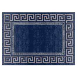 Griechisch Meander - griechischer Schlüssel - Blau Schneidebrett