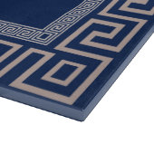 Griechisch Meander - griechischer Schlüssel - Blau Schneidebrett (Ecke)