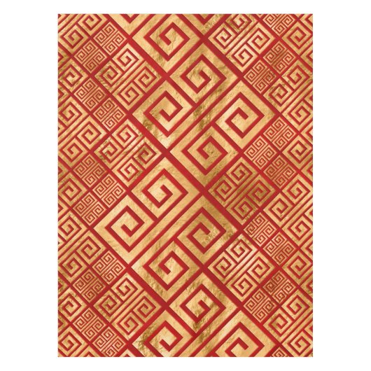 Griechisch Meander - griechischer Schlüssel - Gold Tischdecke (Vorderseite)