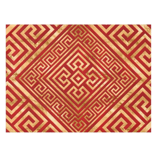 Griechisch Meander - griechischer Schlüssel - Gold Tischdecke (Vorderseite (Horizontal))