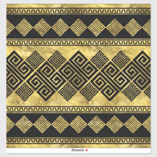 Griechisch Meander - griechisches Schlüsselschwarz Aufkleber (Blatt)