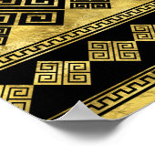 Griechisch Meander - griechisches Schlüsselschwarz Poster (Ecke)